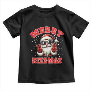 Funny Santa Rizz Christmas Toddler T Shirt Merry Rizzmas Claus Funny Xmas TS02 Black Print Your Wear