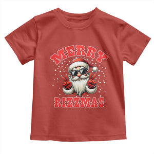 Funny Santa Rizz Christmas Toddler T Shirt Merry Rizzmas Claus Funny Xmas TS02 Red Print Your Wear