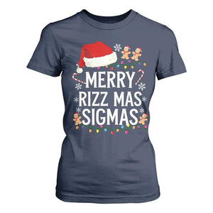 Funny Santa Rizz Christmas T Shirt For Women Merry Rizzmas Sigmas TS02 Navy Print Your Wear