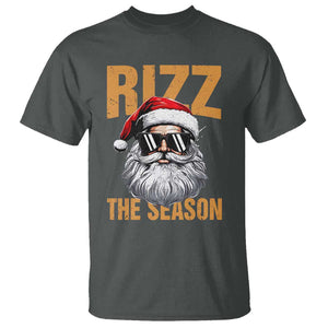Funny Santa Rizz Christmas T Shirt Rizz The Season TS02 Dark Heather Print Your Wear
