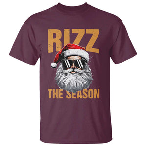 Funny Santa Rizz Christmas T Shirt Rizz The Season TS02 Maroon Print Your Wear
