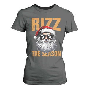 Funny Santa Rizz Christmas T Shirt For Women Rizz The Season TS02 Dark Heather Print Your Wear