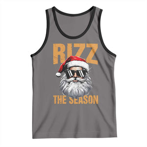 Funny Santa Rizz Christmas Tank Top Rizz The Season TS02 Deep Heather Black Print Your Wear