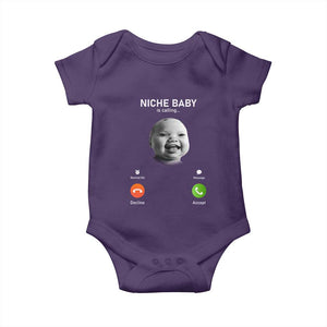 Funny Tuff Baby Meme Baby Onesie Tell Em Son AI Niche Baby Motion Holding Laugh TS02 Purple Print Your Wear