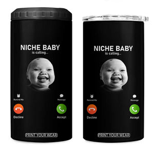 Funny Tuff Baby Meme 4 in 1 Can Cooler Tumbler Tell Em Son AI Niche Baby Motion Holding Laugh TS02 One Size: 16 oz Black Print Your Wear