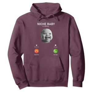 Funny Tuff Baby Meme Hoodie Tell Em Son AI Niche Baby Motion Holding Laugh TS02 Maroon Print Your Wear