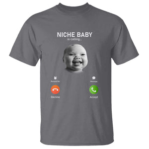 Funny Tuff Baby Meme T Shirt Tell Em Son AI Niche Baby Motion Holding Laugh TS02 Charcoal Print Your Wear