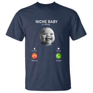 Funny Tuff Baby Meme T Shirt Tell Em Son AI Niche Baby Motion Holding Laugh TS02 Navy Print Your Wear