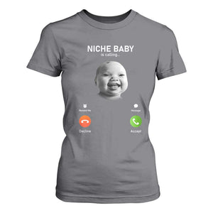 Funny Tuff Baby Meme T Shirt For Women Tell Em Son AI Niche Baby Motion Holding Laugh TS02 Charcoal Print Your Wear