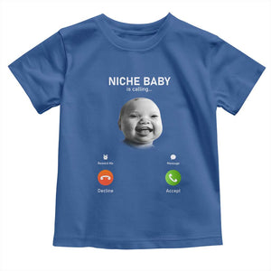 Funny Tuff Baby Meme Toddler T Shirt Tell Em Son AI Niche Baby Motion Holding Laugh TS02 Royal Blue Print Your Wear