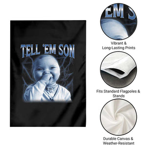 Funny Giggling Niche Baby Is Calling Garden Flag Tuff Baby AI Laughing Gen Alpha Meme TS02 Print Your Wear