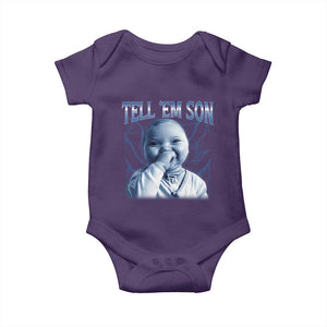 Funny Giggling Niche Baby Is Calling Baby Onesie Tuff Baby AI Laughing Gen Alpha Meme TS02 Purple Print Your Wear