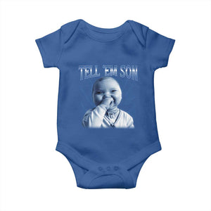Funny Giggling Niche Baby Is Calling Baby Onesie Tuff Baby AI Laughing Gen Alpha Meme TS02 Royal Blue Print Your Wear