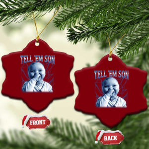 Funny Giggling Niche Baby Is Calling Ceramic Ornament Tuff Baby AI Laughing Gen Alpha Meme TS02 Print Your Wear