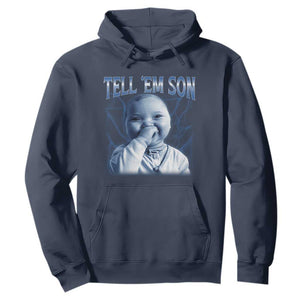 Funny Giggling Niche Baby Is Calling Hoodie Tuff Baby AI Laughing Gen Alpha Meme TS02 Navy Print Your Wear