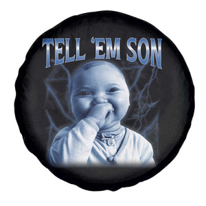 Funny Giggling Niche Baby Is Calling Spare Tire Cover Tuff Baby AI Laughing Gen Alpha Meme TS02 Print Your Wear