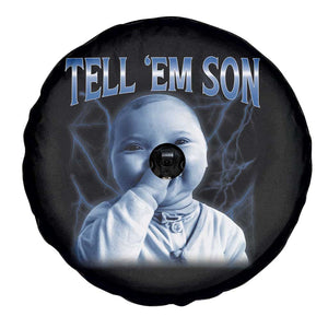 Funny Giggling Niche Baby Is Calling Spare Tire Cover Tuff Baby AI Laughing Gen Alpha Meme TS02 Print Your Wear