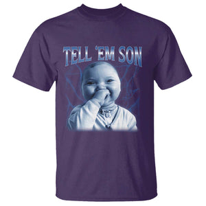 Funny Giggling Niche Baby Is Calling T Shirt Tuff Baby AI Laughing Gen Alpha Meme TS02 Purple Print Your Wear