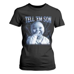 Funny Giggling Niche Baby Is Calling T Shirt For Women Tuff Baby AI Laughing Gen Alpha Meme TS02 Black Print Your Wear