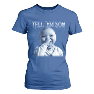 Funny Giggling Niche Baby Is Calling T Shirt For Women Tuff Baby AI Laughing Gen Alpha Meme TS02 Royal Blue Print Your Wear