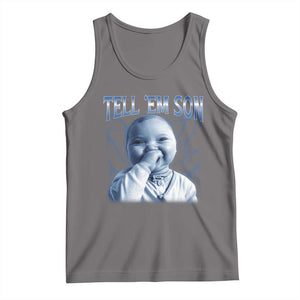Funny Giggling Niche Baby Is Calling Tank Top Tuff Baby AI Laughing Gen Alpha Meme TS02 Deep Heather Print Your Wear