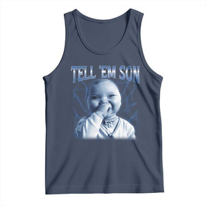 Funny Giggling Niche Baby Is Calling Tank Top Tuff Baby AI Laughing Gen Alpha Meme TS02 Navy Print Your Wear