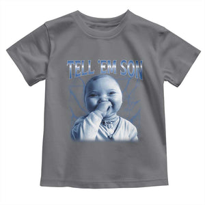 Funny Giggling Niche Baby Is Calling Toddler T Shirt Tuff Baby AI Laughing Gen Alpha Meme TS02 Charcoal Print Your Wear