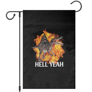 Spinosaurus Racha Explosion Hell Yeah Garden Flag Dinosaur Shrieks Meme Funny Prehistoric Fire Blast TS02 Black Print Your Wear