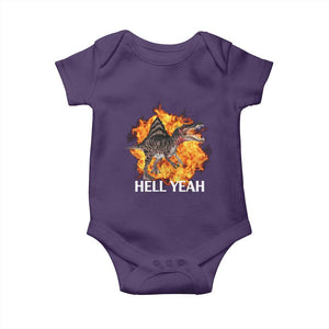 Spinosaurus Racha Explosion Hell Yeah Baby Onesie Dinosaur Shrieks Meme Funny Prehistoric Fire Blast TS02 Purple Print Your Wear