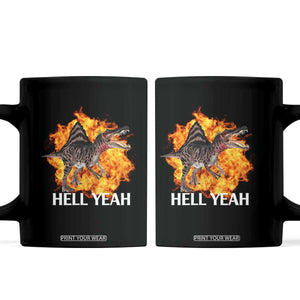 Spinosaurus Racha Explosion Hell Yeah Coffee Mug Dinosaur Shrieks Meme Funny Prehistoric Fire Blast TS02 Black Print Your Wear