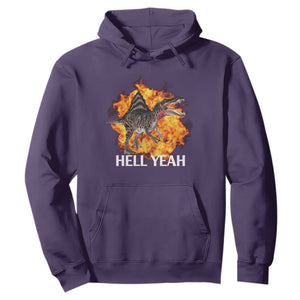 Spinosaurus Racha Explosion Hell Yeah Hoodie Dinosaur Shrieks Meme Funny Prehistoric Fire Blast TS02 Purple Print Your Wear