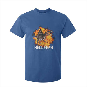 Spinosaurus Racha Explosion Hell Yeah T Shirt For Kid Dinosaur Shrieks Meme Funny Prehistoric Fire Blast TS02 Royal Blue Print Your Wear