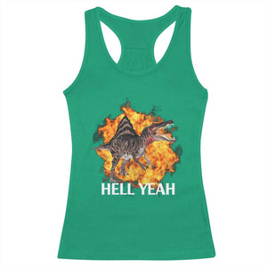 Spinosaurus Racha Explosion Hell Yeah Racerback Tank Top Dinosaur Shrieks Meme Funny Prehistoric Fire Blast TS02 Irish Green Print Your Wear