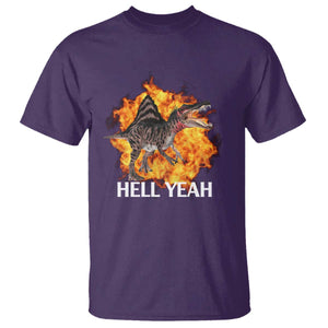 Spinosaurus Racha Explosion Hell Yeah T Shirt Dinosaur Shrieks Meme Funny Prehistoric Fire Blast TS02 Purple Print Your Wear