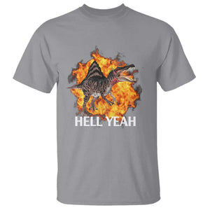 Spinosaurus Racha Explosion Hell Yeah T Shirt Dinosaur Shrieks Meme Funny Prehistoric Fire Blast TS02 Sport Gray Print Your Wear