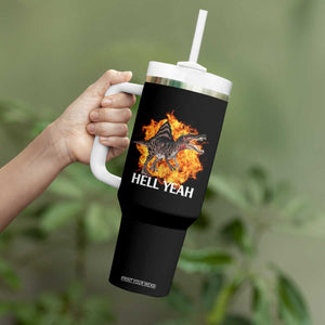Spinosaurus Racha Explosion Hell Yeah Tumbler With Handle Dinosaur Shrieks Meme Funny Prehistoric Fire Blast TS02 Print Your Wear