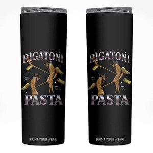 Rigatoni Pasta Lover Marcus The Worm Skinny Tumbler Retro 90s Bootleg Weird Meme Internet Humor TS02 Black Print Your Wear