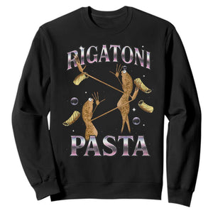 Rigatoni Pasta Lover Marcus The Worm Sweatshirt Retro 90s Bootleg Weird Meme Internet Humor TS02 Black Print Your Wear