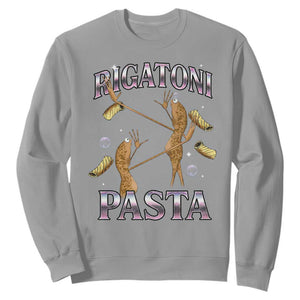 Rigatoni Pasta Lover Marcus The Worm Sweatshirt Retro 90s Bootleg Weird Meme Internet Humor TS02 Sport Gray Print Your Wear