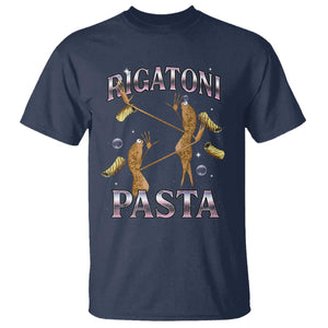 Rigatoni Pasta Lover Marcus The Worm T Shirt Retro 90s Bootleg Weird Meme Internet Humor TS02 Navy Print Your Wear