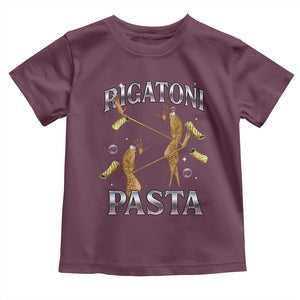 Rigatoni Pasta Lover Marcus The Worm Toddler T Shirt Retro 90s Bootleg Weird Meme Internet Humor TS02 Maroon Print Your Wear