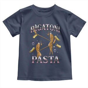 Rigatoni Pasta Lover Marcus The Worm Toddler T Shirt Retro 90s Bootleg Weird Meme Internet Humor TS02 Navy Print Your Wear