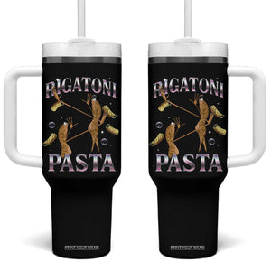 Rigatoni Pasta Lover Marcus The Worm Tumbler With Handle Retro 90s Bootleg Weird Meme Internet Humor TS02 One Size: 40 oz Black Print Your Wear