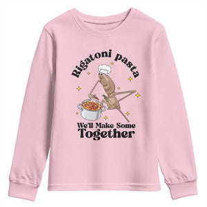 Rigatoni Pasta Chef Marcus The Worm Youth Sweatshirt We'll Make Some Together Wholesome Weird Meme TS02 Light Pink Print Your Wear