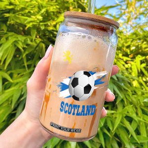 Scotland Soccer Flag Glass Can Scottish Football Fans Pride TS02 Black Print Your Wear