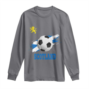 Scotland Soccer Flag Long Sleeve Shirt Scottish Football Fans Pride TS02 Charcoal Print Your Wear