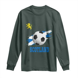 Scotland Soccer Flag Long Sleeve Shirt Scottish Football Fans Pride TS02 Dark Forest Green Print Your Wear