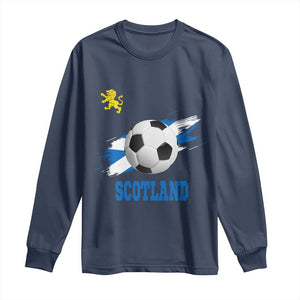 Scotland Soccer Flag Long Sleeve Shirt Scottish Football Fans Pride TS02 Navy Print Your Wear