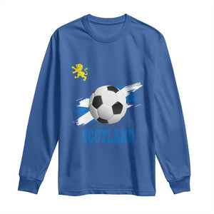 Scotland Soccer Flag Long Sleeve Shirt Scottish Football Fans Pride TS02 Royal Blue Print Your Wear