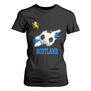 Scotland Soccer Flag T Shirt For Women Scottish Football Fans Pride TS02 Black Print Your Wear